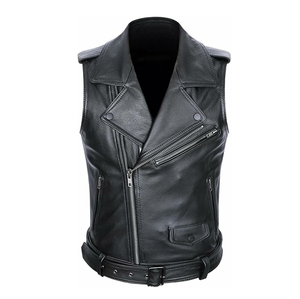 Nuevo Chaleco de Cuero Clásico Transpirable para Hombre, Chaleco de Cuero sin Mangas con Cremallera y Cinturón para Hombre - Product Image 2