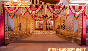 Paredes de Velas Metálicas Doradas Populares para Bodas Cristianas, Decoración para Escenarios de Recepción de Bodas en Irlanda - Product Image 4