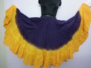 IMPACT teñido 25 yardas Modal/algodón falda gitana sólido largo Maxi Boho mujeres Club Showgirl bailarina actuaciones trajes de escenario Latino - Product Image 5