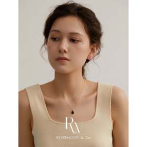 Collana Trendy con Pendente in Opale Nero, Forme Geometriche a Cuore e Numeri, Catena in Acciaio Inossidabile Placcato Oro con Diamanti - Product Image 6