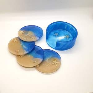 Beautiful Handmade 5mm Resin <b>coaster</b> Set <b>Heat</b> Resistant Luxury Contemporary Design for Home Decoration Crafted Durable Material - Product Image 1