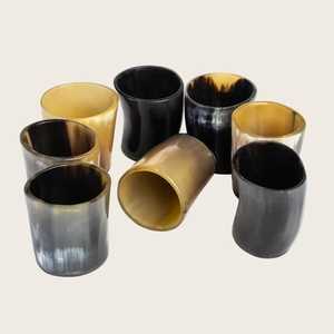 Handmade Natural Horn Short Glasses - Eco-Friendly Vacuum <b>Insulated</b> Cocktail & Coffee <b>Mugs</b> - Perfect for Party Occasions & Gifts - Product Image 2
