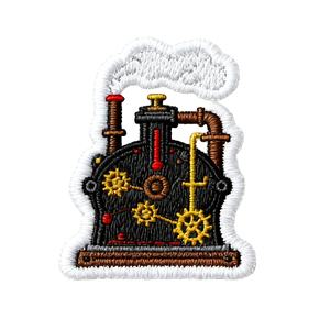 Patchs brodés personnalisés en tissu chenille, motif cœur et fleur, écologiques, pour veste, avec logo personnalisé, à coudre, style moteur à vapeur vintage - Product Image 1