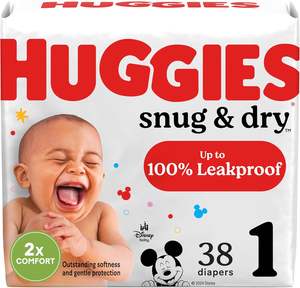 Pañales Huggies Tamaño 1 Pañales cómodos y secos para recién nacidos, tamaño 1 (8-14 lbs) 38 unidades - Product Image 4