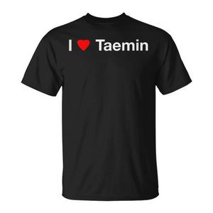 T-shirt I Love Taemin nera unisex per adulti taglia SMLXLXXL - Product Image 1