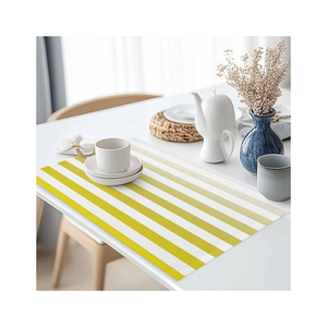 Sets de table décoratifs modernes à motif chevron orange pour cuisine, maison, restaurant, café, hôtel et mise en scène de table - Product Image 3