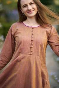 Robe en coton de style bohème à tissage à la main, longueur mollet, décontractée, occasionnelle, robe d'été pour femmes - Product Image 3