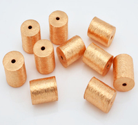 Perles en laiton plaqué or brossé de 10 mm en forme de tambour, composants pour la fabrication de bijoux, breloques
