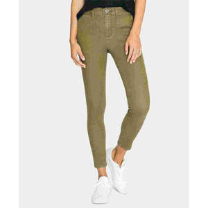 Jeans Cigarette Elasticizzati Verdi da Donna Sanctuary Taglia XL Traspiranti Stile High Street Vestibilità Skinny Svasata con Decorazione a Bottoni - Product Image 1