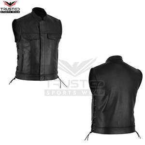 Novedad de 2025, Chaleco de cuero de diferentes colores para hombres con tamaño personalizado y Chaleco de cuero transpirable genuino 100% - Product Image 6