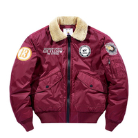 Blouson Aviateur Homme Personnalisé OEM Col V Zippé Hiver Streetwear Toile Avant Boutons Motif Uni