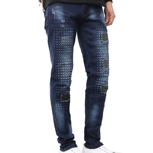 Jeans en denim personnalisés du fabricant pour hommes, pantalon en denim cargo avec logo brodé en chenille, jeans baggy en sergé avec de nouveaux styles - Product Image 4