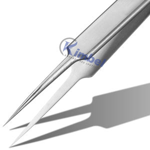 Pince à épiler d'extension de cils en acier inoxydable à pointe longue et droite de haute qualité Logo personnalisé en gros - Product Image 2