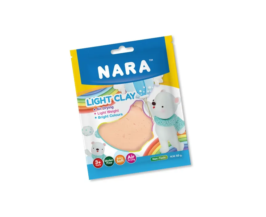NARA Light Clay Air-Dry Clay for Kids 50 G.Orange Pastel Clolor-High Quality,Non-Toxic Clay,Gluten Free Super Soft Modeling Clay