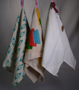 Serviette de cuisine jetable 100% coton biologique hypoallergénique, hautement absorbante, séchage rapide, écologique, respirante, motif floral, avec logo personnalisé - Product Image 3