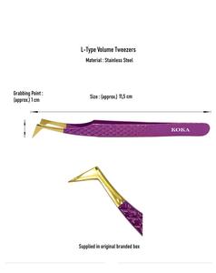 Pince à épiler en acier inoxydable violet pour extension de cils Volume Lash Set d'instruments de beauté manucure - Product Image 3
