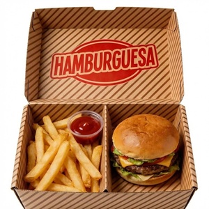 กล่องมันช์บ็อกซ์แบบกำหนดเอง กล่องขนมเกรดอาหารพร้อมพิมพ์โลโก้สำหรับซื้อกลับบ้าน - Product Image 1