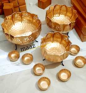 Wholesale Handmade Decorative Designer Indian Art Villa Hammered Design Urli Bowl, Home Decor & Festive Item on Cheap Price - Product Image 6