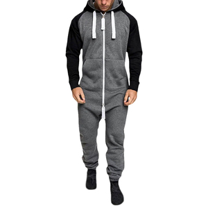 Mono de Pijama Personalizado para Adultos, Estilo Urbano, con Capucha, 100% Algodón, Felpa, Transpirable, para Hombre - Product Image 1