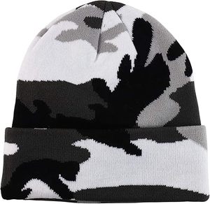 Gorro de Punto Cálido con Camuflaje para Hombre y Mujer, Gorro de Alta Calidad con Diseño Liso y Doble Borde, Impresión Digital para Viajes - Product Image 3