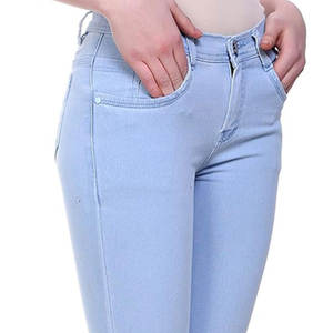 Wholesale Premium Mid Waist Plus Size Women's Denim <b>Jeans</b> Full Length Casual <b>Soft</b> Cotton - Product Image 5