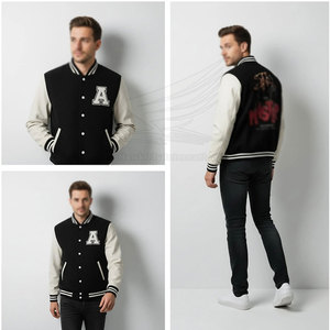 Dernier design, nouvelle arrivée, veste d'hiver personnalisée de style universitaire, logo frontal, style streetwear, tissu respirant, col mandarin - Product Image 5