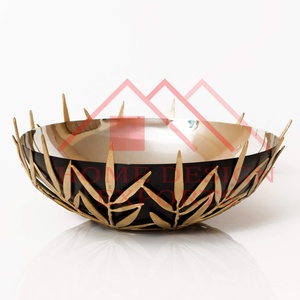 Centres de table de service uniques/prix de gros bol en métal de forme ronde pour Fruits et aliments secs/bol à fleurs sur piédestal de dernière conception - Product Image 1