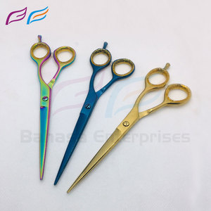 Ciseaux de barbier multicolores revêtus, fabriqués en acier inoxydable, ciseaux de coiffure avec lames à bords tranchants, ciseaux de salon - Product Image 5