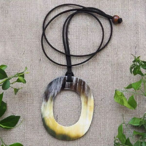 สร้อยคอจี้เขาควาย งานฝีมือจากธรรมชาติ เครื่องประดับชนเผ่าสำหรับผู้หญิง คุณภาพสูง - Product Image 1