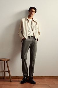 กางเกงชิโนผ้าฝ้ายทวิลทรงสลิมฟิตสำหรับผู้ชายกางเกงแฟชั่นเอวยางยืดปรับแต่งได้ยาวปกติระบายอากาศ - Product Image 6