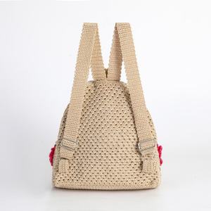 Venta al por Mayor de Mochilas Beige Hechas a Mano con Flores de Crochet, Personalizables, para Uso Diario, para Mujer - Product Image 3