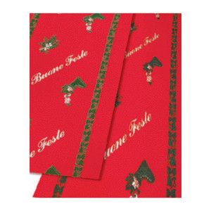 Passatoia Buone Feste H 100 Cm Fondo Rojo - Product Image 1