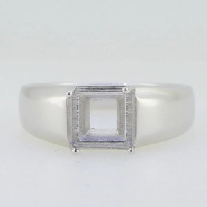 Anillo de montaje semi de Plata de Ley 925 auténtica, ajuste de cabujón de forma cuadrada de 10mm, componentes de joyería fina para mujer, regalo perfecto para - Product Image 5
