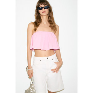 Blusa ETHIQUET VIOLA para Mujer, 100% Algodón Orgánico, con Detalle de Volantes y Forro Interior - Product Image 1