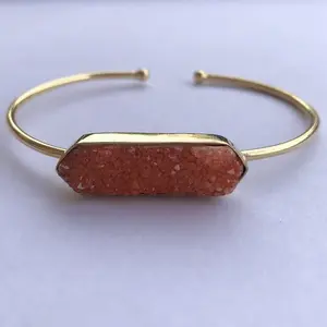 Jewelry - Orange Sugar Druzy Bangle Bangle Bracelet - at Wholesale Factory Price From Manufacturer Suppliers Buy Now Shop Online