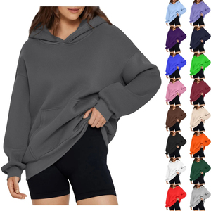Nuevas sudaderas con capucha para mujer de moda 2025, sudaderas con capucha para mujer, nuevo estilo de gran tamaño, ropa activa de algodón, sudaderas con capucha informales lisas de gran tamaño a la venta - Product Image 2
