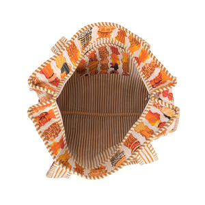 Sac fourre-tout matelassé imprimé au prix de gros Sac à bandoulière floral multicolore Sac fourre-tout surdimensionné en coton matelassé au design personnalisé - Product Image 5