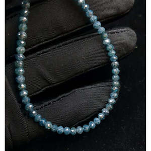 Collier de perles en diamant bleu de haute qualité AAA+ 3,5 4,5 mm, bijoux facettés étincelants - Product Image 5
