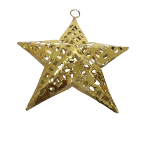 Juego de decoración de mesa de 3 colgantes de Metal estrella colgante de pared de lámina dorada para decoración del hogar hecho a mano personalizado - Product Image 5