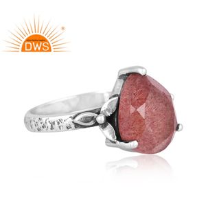 Meilleure vente Bague en argent sterling oxydé naturel noir Rutile Gemstone Déclaration Fabricant de bijoux personnalisés - Product Image 2