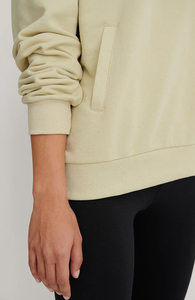 Sudadera con capucha extragrande de algodón 100% suave para mujer, ropa informal Lisa básica, Jersey informal con hombros caídos, sudaderas con capucha para mujer, logotipo personalizado en blanco - Product Image 5