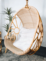 Fauteuil suspendu en forme d'œuf, hamac de patio, chaise suspendue, panier en rotin, hauteur réglable, utilisation intérieure et extérieure
