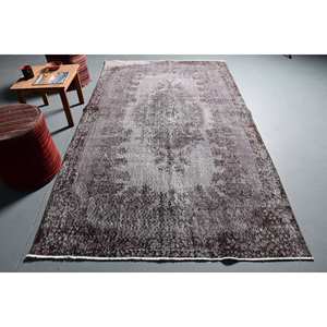Tapis turc vintage classique gris marron fait à la main 5.2 X 9.2ft Patchwork grande surface laine Latex couloir chambre nouveau tapis Rectangle - Product Image 1