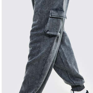 Pantalones Deportivos Vintage 100% Algodón con Logotipo Personalizado para Hombre, Novedad 2025, Hechos a Medida, Talla Grande, Pantalones Deportivos con Lavado Ácido para Hombre - Product Image 5