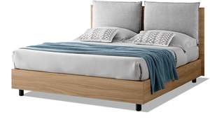 Letto Contenitore Singolo, Piazza e Mezza, Matrimoniale, HECHO EN ITALIA, Cabecera Acolchada con Cojín y Rejilla de Láminas EVERGREENWEB - Product Image 4