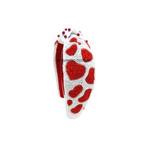 Diadema con Cuentas Personalizada, Colección de San Valentín, con Trabajo de Cuentas, con Nudo Superior, Accesorios para el Cabello para Niñas, para Fiestas - Product Image 1