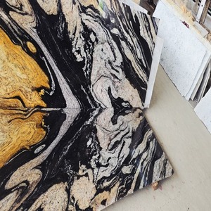 Losa de Granito Amarillo Dorado Moderno, Acabado Pulido de Alta Calidad para Paredes Decorativas Personalizadas y Muebles de Baño de Lujo - Product Image 4