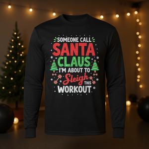 Camiseta de manga larga con estampado de Papá Noel, camiseta promocional de Navidad - Product Image 3