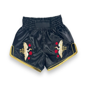 Pantalones cortos de Muay Thai con bordado de diseño personalizado, MMA, boxeo, entrenamiento físico, pantalones cortos de boxeo de satén antiarrugas - Product Image 1
