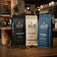 Sacs à café personnalisés AT PACK de 250 g et 500 g en PE et PE simple, avec valve et fermeture éclair, pour l'emballage de grains de café torréfiés